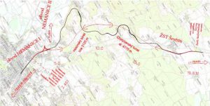 Tunely Nemanice - Ševětín, mapa. Pramen: SŽDC, dokumentace EIA