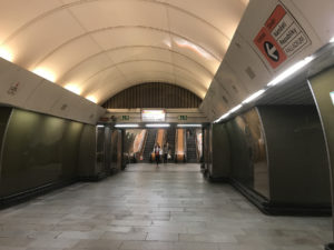 Metro B Náměstí republiky, eskalátory, foto: Zdopravy.cz/Josef Petrák