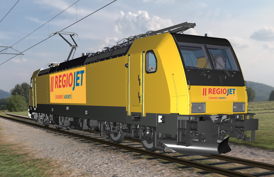 Vizualizace lokomotivy Traxx od společnosti Bombardier pro Regiojet. Foto: Regiojet