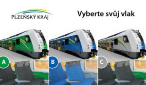 Plzeňský kraj už nechává cestující vybrat, v jaké barvě by měly vlaky jezdit. Foto: Plzeňský kraj