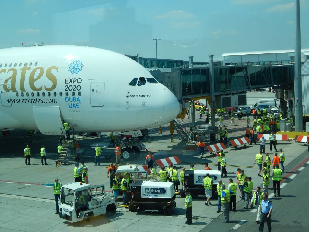 Letadlo A380 společnosti Emirates v Praze. Autor: Zdopravy.cz/Jan Šindelář