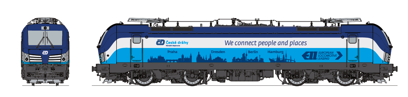 Vizualizace podoby lokomotivy Siemens Vectron v barvách Českých drah. Foto: ČD