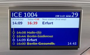 Konečný ortel - po jízdě odklonem bude vlak ukončen v Erfurtu. Foto: David Krásenský