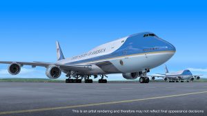 Nový B747-8 pro Air Force One, vzhled je zatím jen návrh. Autor: Boeing