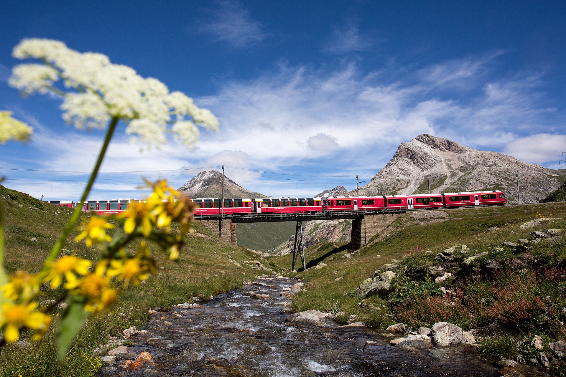 Nejvyšší partie Berninabahn. Foto: Rhätische Bahn