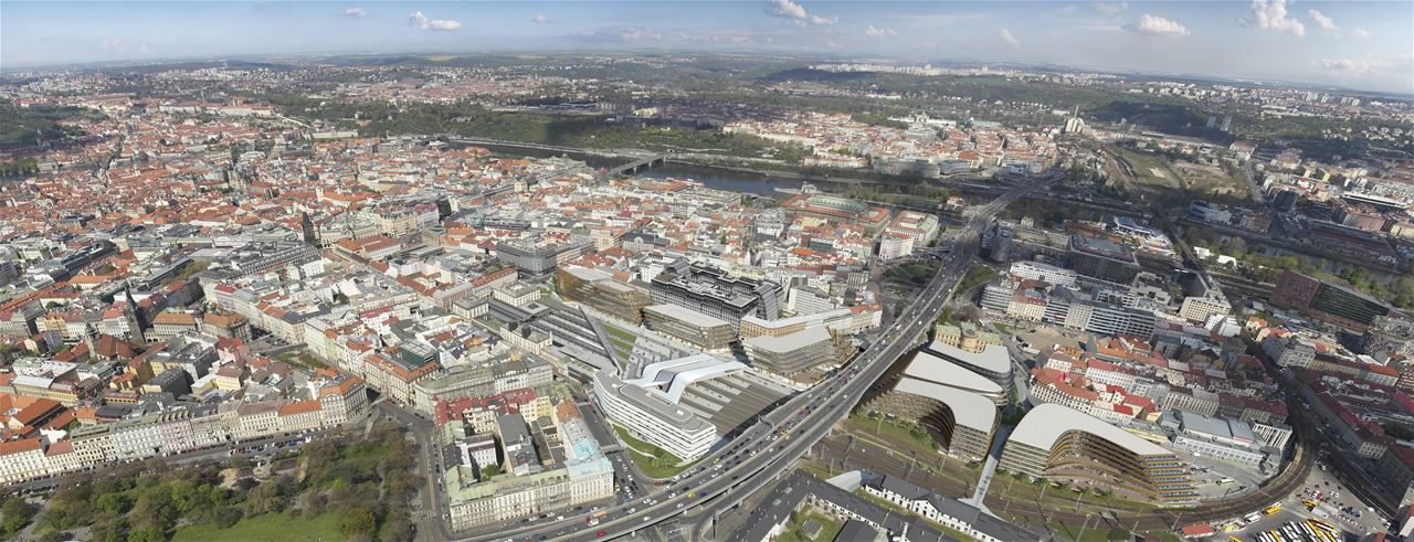 Vizualizace budoucí podoby Masarykova nádraží a okolí. Foto: Penta