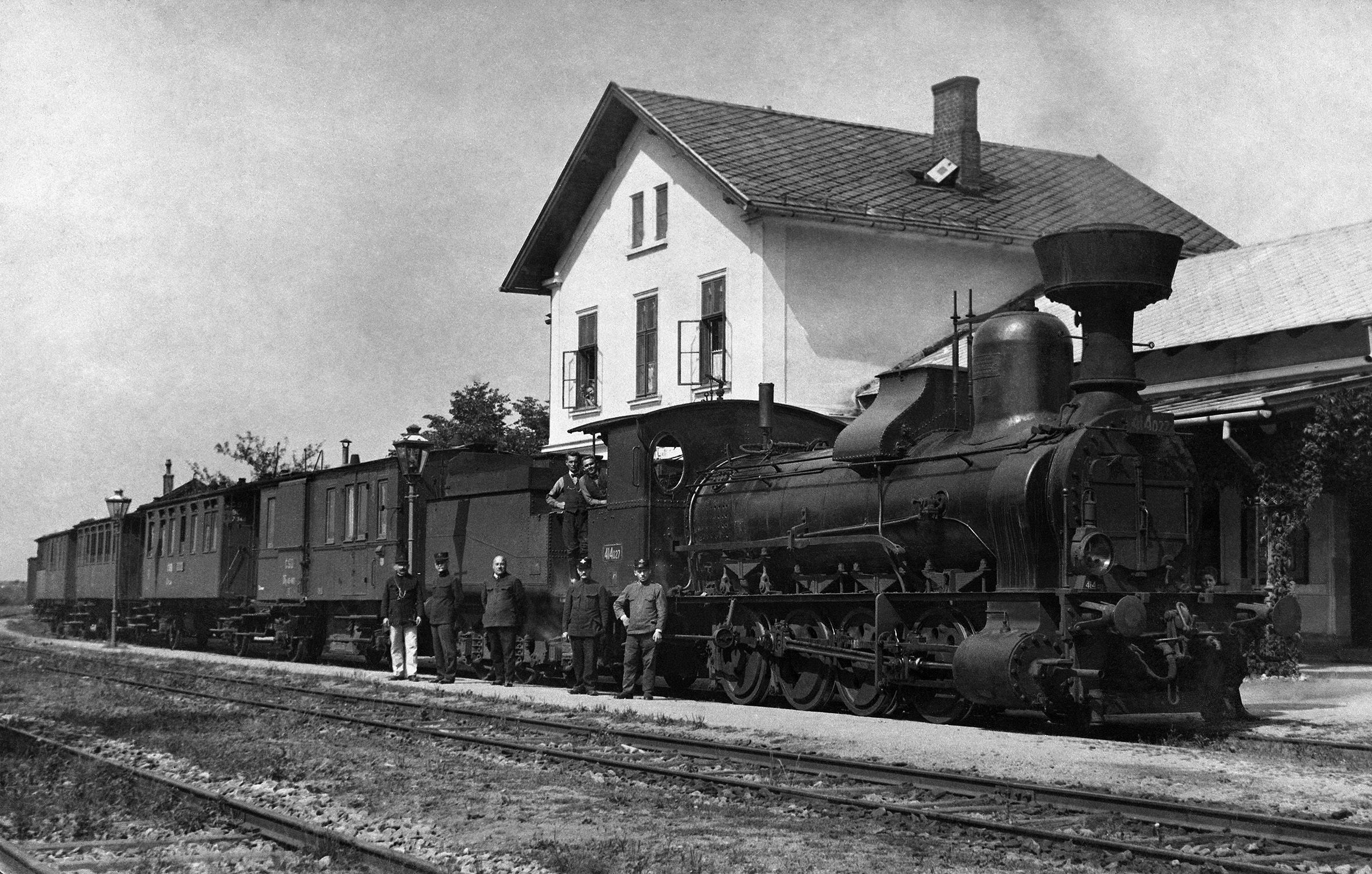 Parní lokomotiva zvaná Heligón. Zdroj: Archiv Bohumila Goldy
