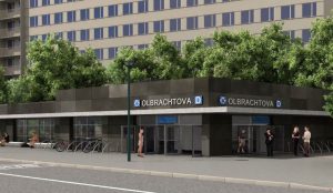 Vizualizace stanice metra D Olbrachtova. Pramen: DPP