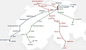 Mapa sítě Eurobus/Flixbus ve Švýcarsku. Foto: Eurobus