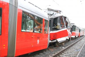 Srážka tramvají u Kotlářky. Foto: Drážní inspekce
