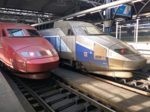 Brusel jako křižovatka rychlovlaků. TGV do Montpelier a Thalys do Paříže. Foto: Jan Sůra