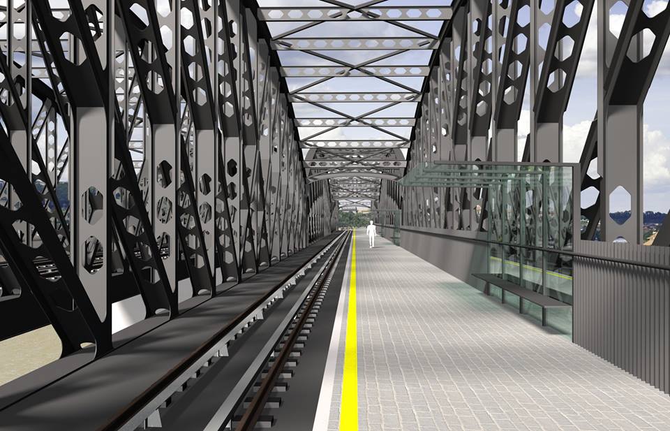 Vizualizace nového železničního mostu mezi Výtoní a Smíchovem. Foto: SŽDC