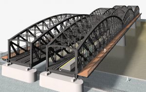 Vizualizace nového železničního mostu mezi Výtoní a Smíchovem. Foto: SŽDC