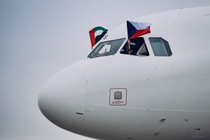 Letadlo Air Arabia poprvé v Praze. Pramen: Letiště Praha