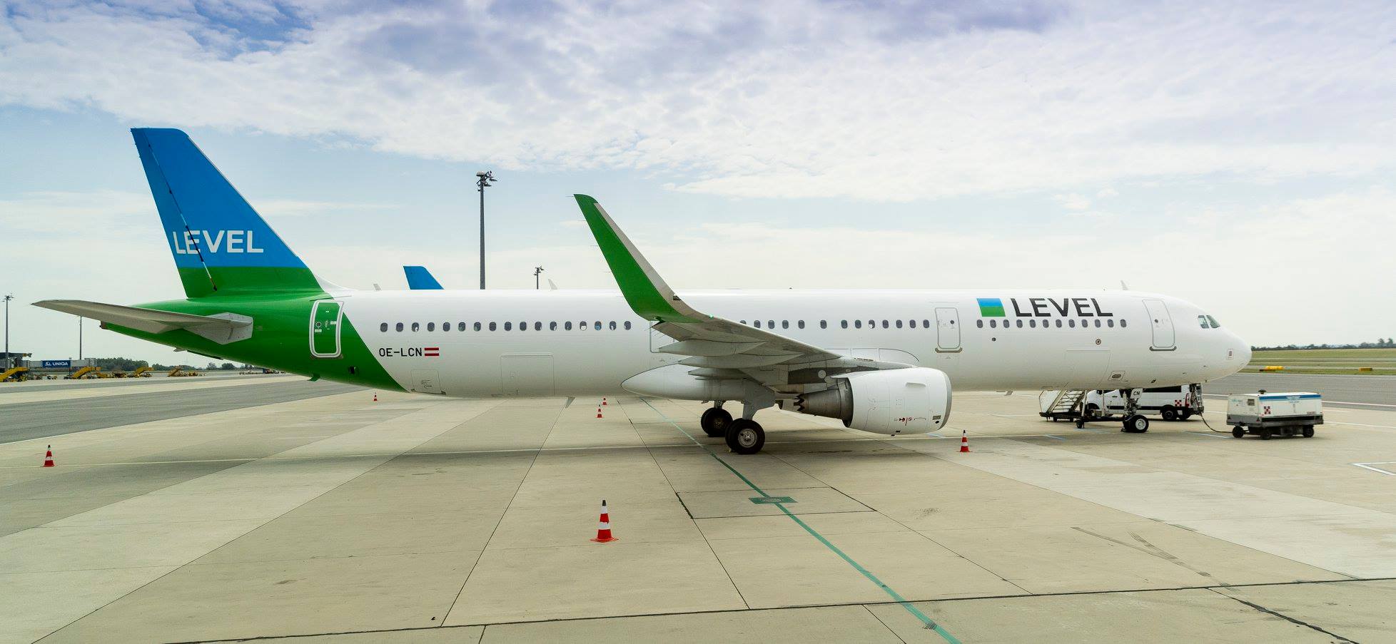 Airbus A321 společnosti LEVEL ve Vídni. Foto: Letiště Vídeň