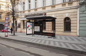 Návrh nového vzhledu pražských zastávek, 5. cena, vin vin studio. Praamen: IPR Praha