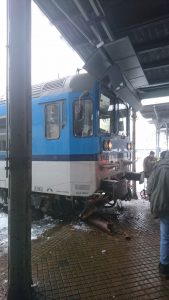 Nehoda spěšného vlaku v Liberci.
Autor: Drážní inspekce
