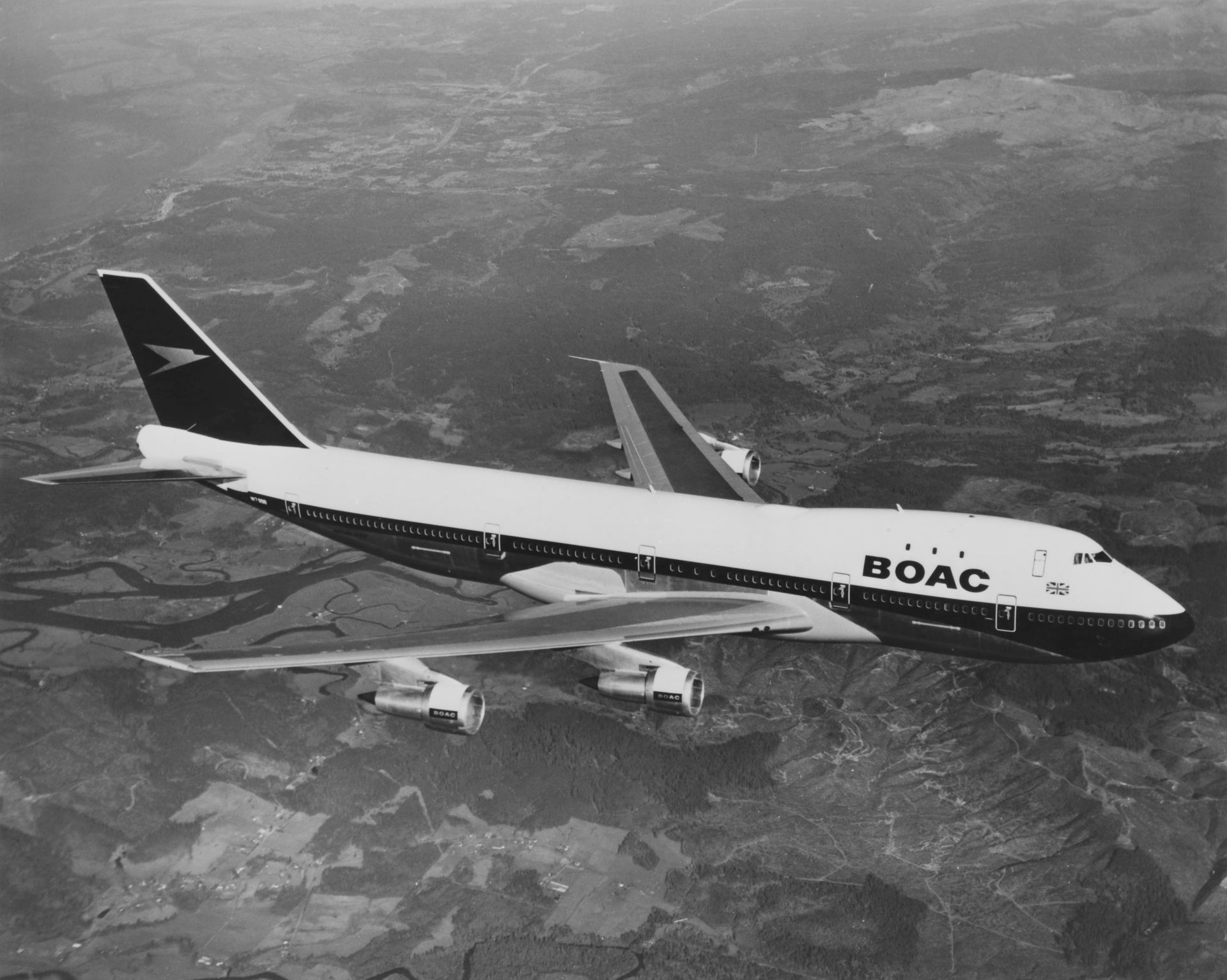 Boeing 747 v barvách BOAC. Foto: Fox Photos/Hulton Archive/Getty Images.
