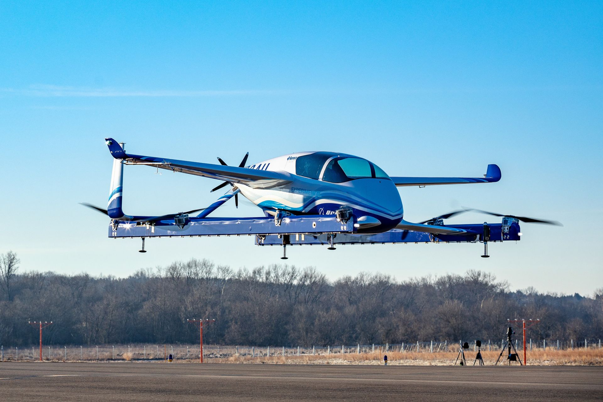 Letadlo eVTOL (electric vertical takeoff and landing), které poprvé vzlétlo v lednu 2019. Foto: Boeing