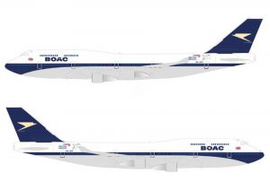 Vizualizace retro nátěru BOAC na Boeingu 747-400. Foto: BA