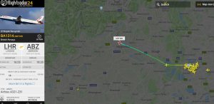 První let z Heathrow po uzávěře kvůli dronům. Foto: Flightradar24.com