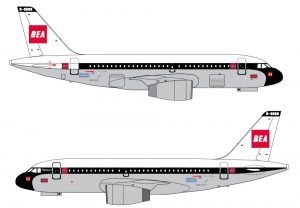 Airbus A319 v nátěru připomínajícím British European Airways: Foto: BA