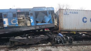 Srážka lokomotivy s nákladními vozy v přístavu Mělník.  Ilustrační foto: Drážní inspekce (Ilustrační foto)