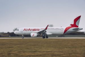 Letadlo Air Arabia v Praze. Pramen: Letiště Praha