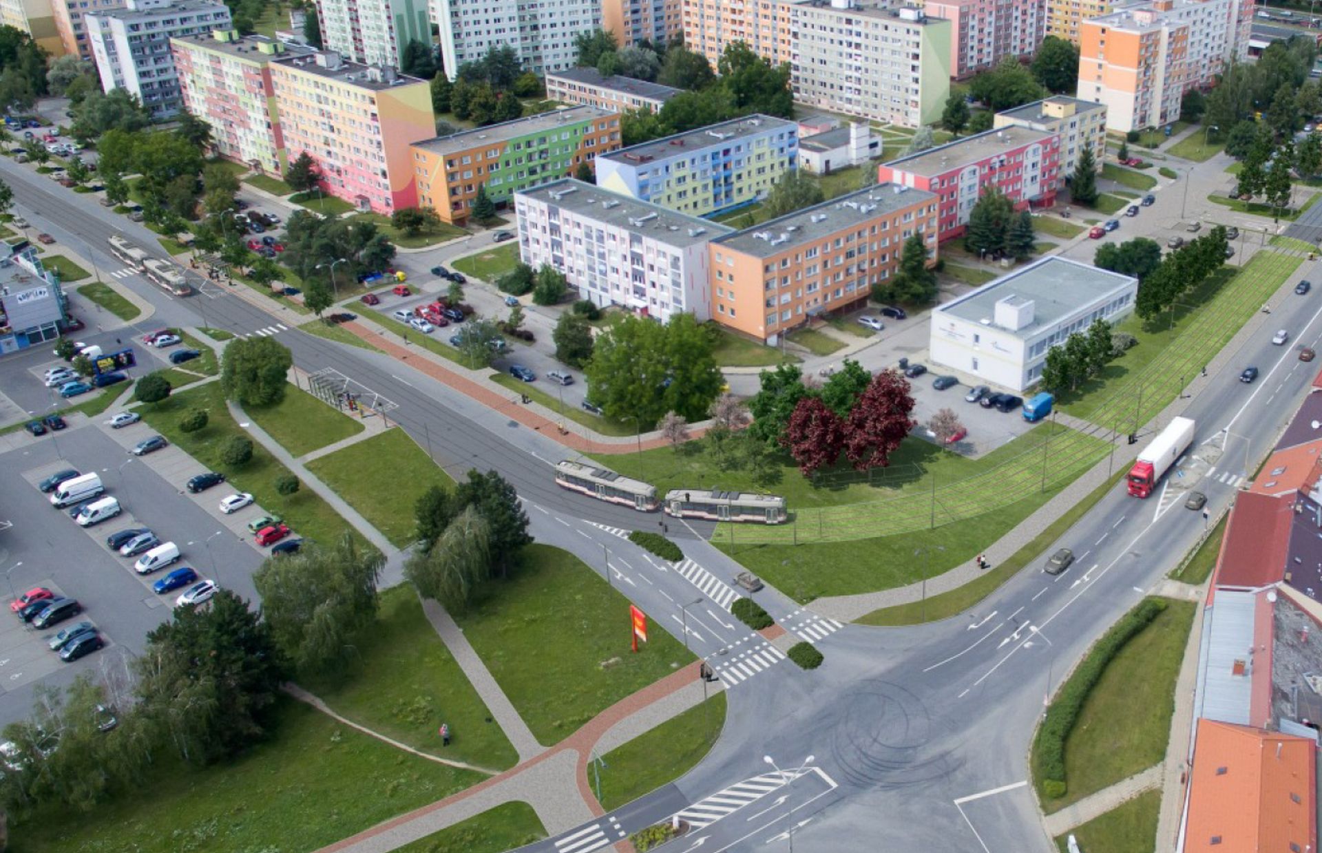Vizualizace nové tramvajové trati v Olomouci. Foto: Moravia Consult