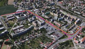 Zákres nové tramvajové trati do letecké mapy. Foto: Moravia Consult