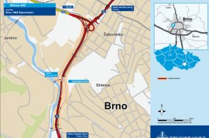 Trasa části Velkého brněnského okruhu v Žabovřeské. Foto: ŘSD