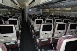 Ekonomická třída v 747-8i Korean Air. Celkem se do ní vejde 314 cestujících. Foto: Michal Holeček