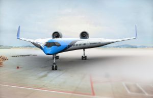 Koncept letadla ve tvaru V. Foto: KLM