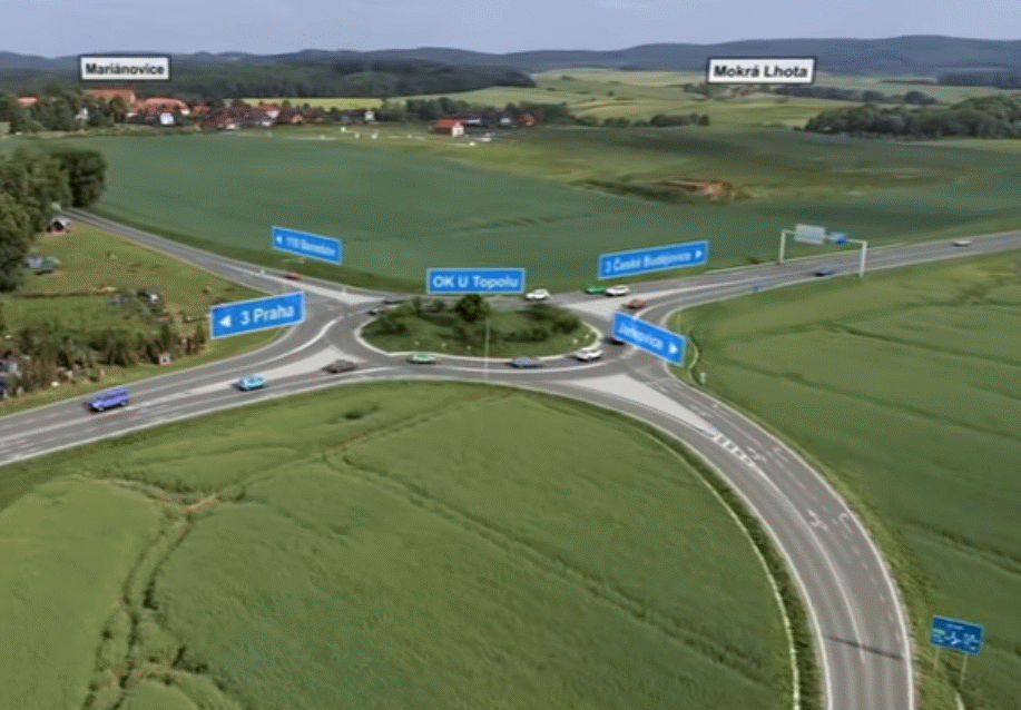 Vizualizace nové křižovatky U Topolu v Benešově na silnici I/3. Foto: ŘSD
