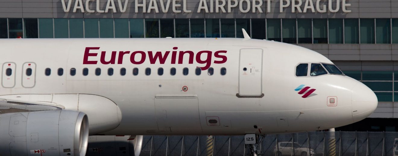 Airbus A320 společnosti Eurowings v Praze. Foto: Letiště Praha