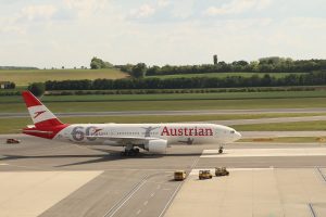 Boeing 777-200 společnosti Austrian Airlines ve Vídni. Foto: Biohacker76/Pixabay