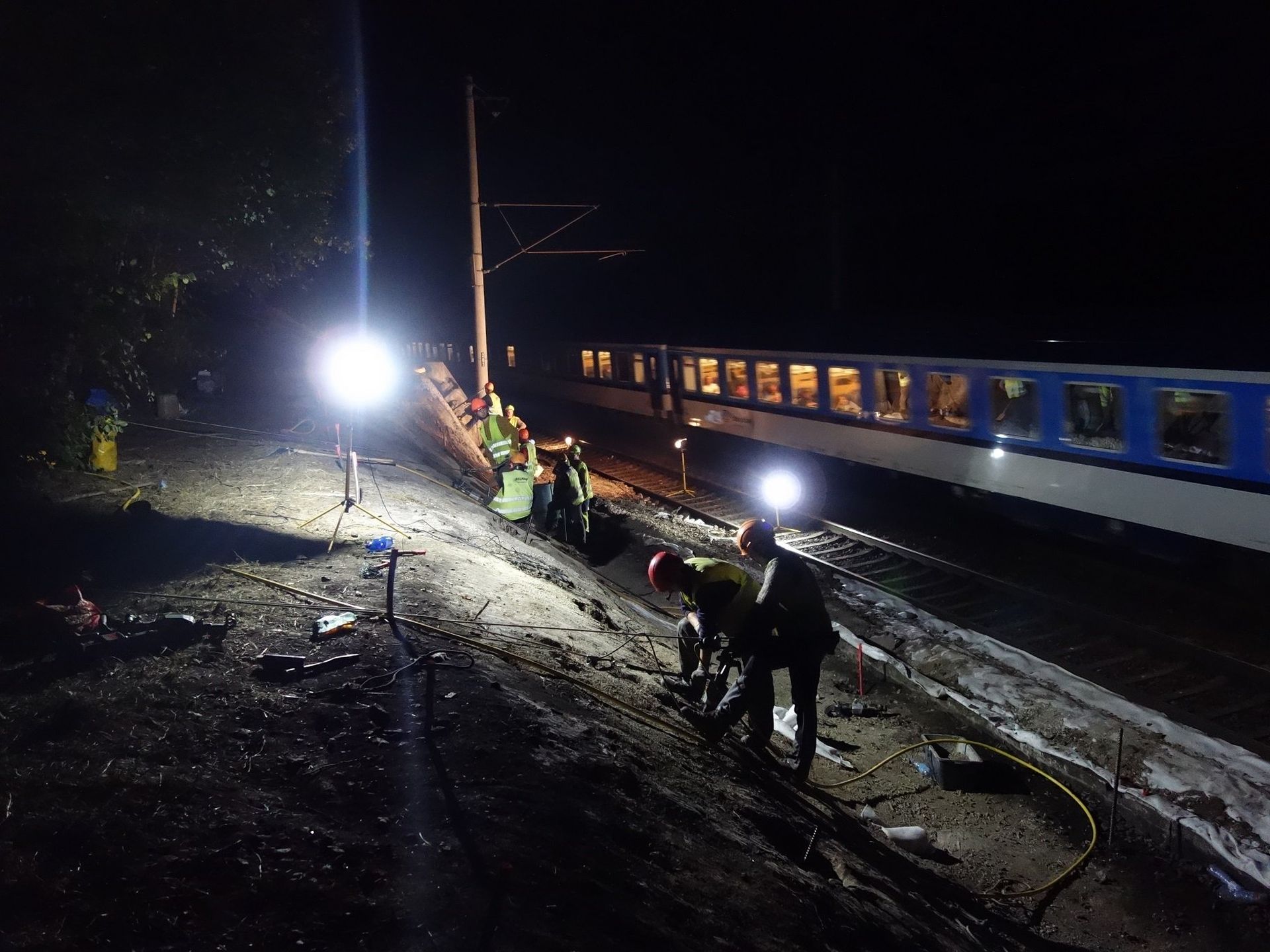Práce na trati 010 u Opočínku. Foto: SŽDC