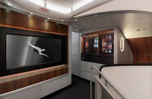 Lounge (salonek) pro cestující v byznysu a první třídě na horní palubě A380. Foto: Qantas