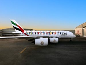 Airbus A380 společnosti Emirates ve speciálním designu pro rok tolerance. Foto: Emirates