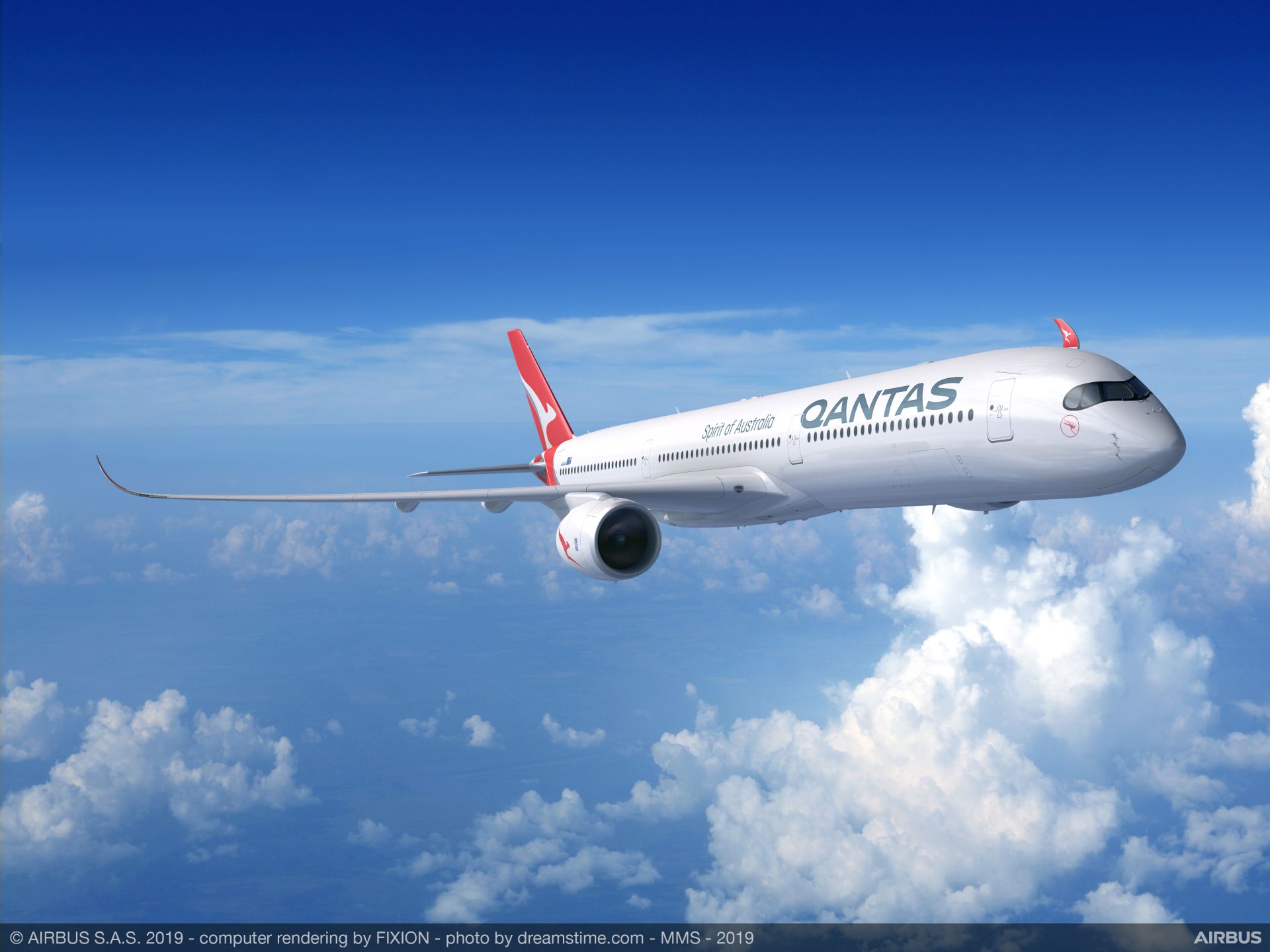 A350-1000 v barvách Qantas. Foto: Airbus