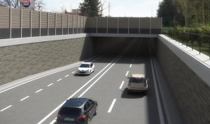 Vizualizace tunelu na I/3 v Benešově. Pramen: ŘSD