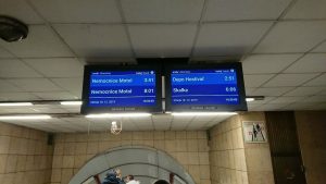 Nové informační obrazovky v metru. Pramen: DPP