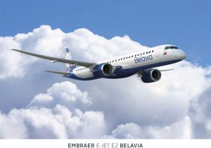 Embraer E195 E-2 v barvách Belavie. Foto: Belavia