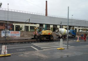Oprava tramvajové trati v Kolbenově ulici v roce 2018. Autor: Zdopravy.cz/Jan Šindelář