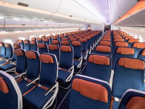 Ekonomická třída v novém A350-900 Aeroflotu. Foto: Flyrosta.com