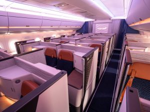 Byznys třída v A350-900 Aeroflotu. Foto: Flyrosta.com