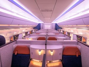 Byznys třída v A350-900 Aeroflotu. Foto: Flyrosta.com