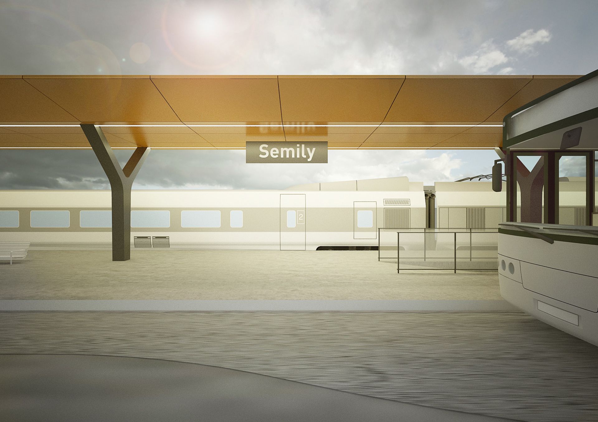 Vizualizace nástupiště ve stanici Semily. Foto: Správa železnic
