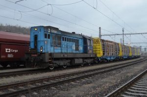 Lokomotiva 742 (kocour) v čele vlaku ČD Cargo mířícího do Rakouska. Pramen: ČD Cargo
