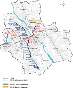 Plán tras metra ve Varšavě